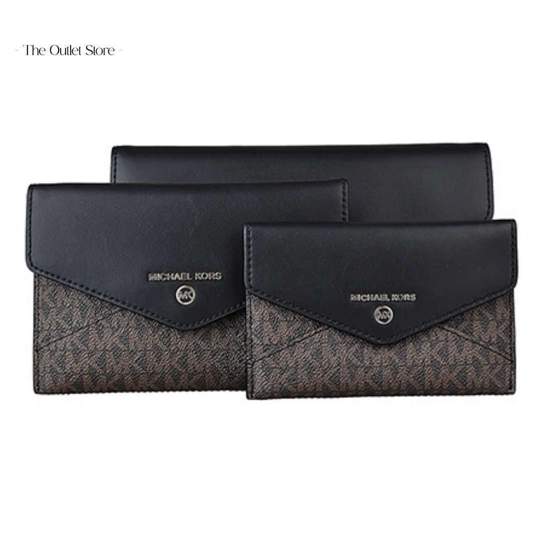 MICHAEL KORS JET SET 3 IN 1 POUCH SET (BROWN X BLACK)