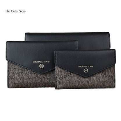 MICHAEL KORS JET SET 3 IN 1 POUCH SET (BROWN X BLACK)