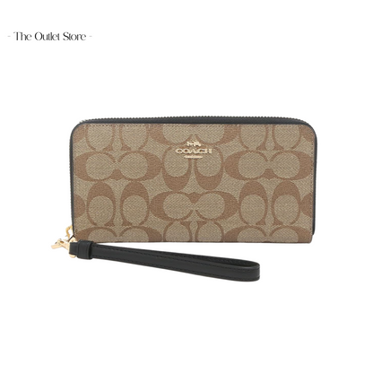 COACH LONG ZIP AROUND WALLET IN SIGNATURE CANVAS