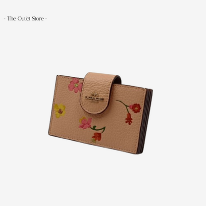 COACH ACCORDION CARD CASE WITH MYSTICAL FLORAL PRINT