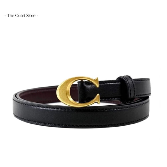 COACH SIGNATURE BUCKLE BELT OXBLOOD(18MM)