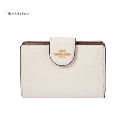 COACH MEDIUM CORNER ZIP WALLET (GOLD/CHALK)