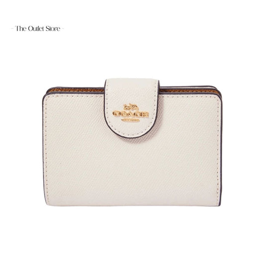 COACH MEDIUM CORNER ZIP WALLET (GOLD/CHALK)