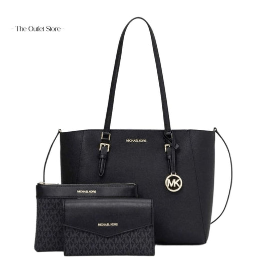MICHAEL KORS CHARLOTTE 3-IN-1 LARGE LEATHER TOTE BAG