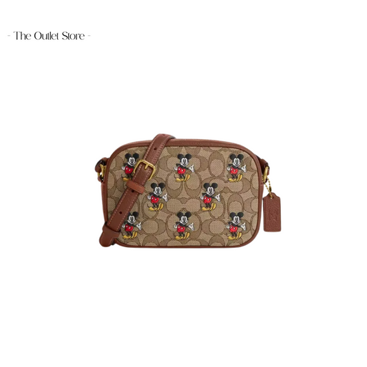 DISNEY X COACH MINI JAMIE CAMERA BAG IN SIGNATURE JACQUARD WITH MICKEY MOUSE PRINT