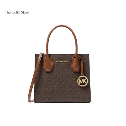 MICHAEL KORS MERCER MEDIUM LOGO AND LEATHER ACCORDION CROSSBODY BAG