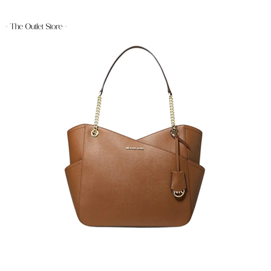 MICHAEL KORS JET SET LARGE SAFFIANO LEATHER SHOULDER BAG