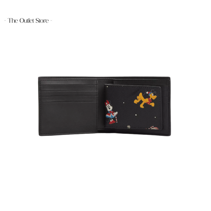 DISNEY X COACH 3 IN 1 WALLET WITH HOLIDAY PRINT BLACK MULTI