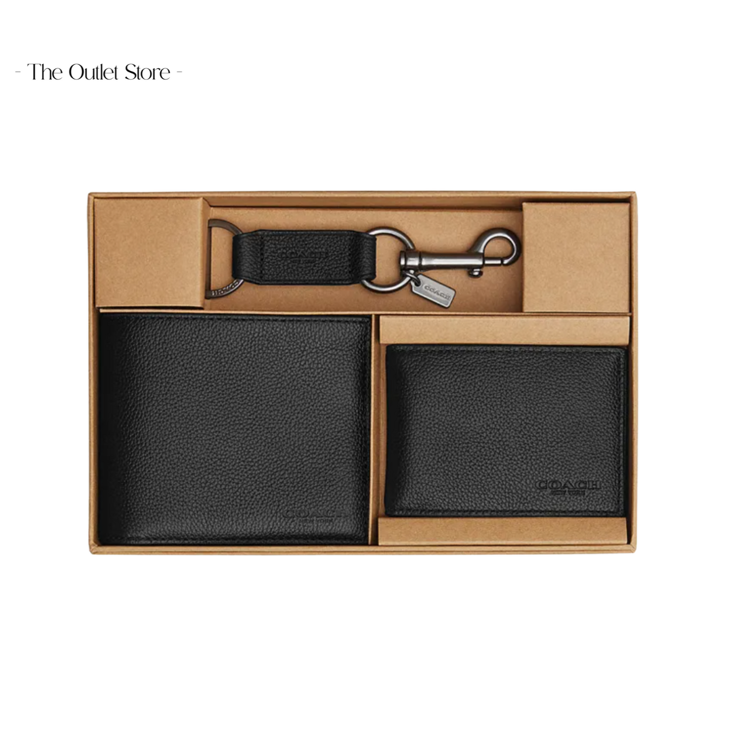 COACH BOXED COMPACT ID WALLET WITH TRIGGER SNAP KEY FOB