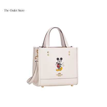 DISNEY X COACH DEMPSEY TOTE 22 WITH MICKEY MOUSE LEATHER CHALK