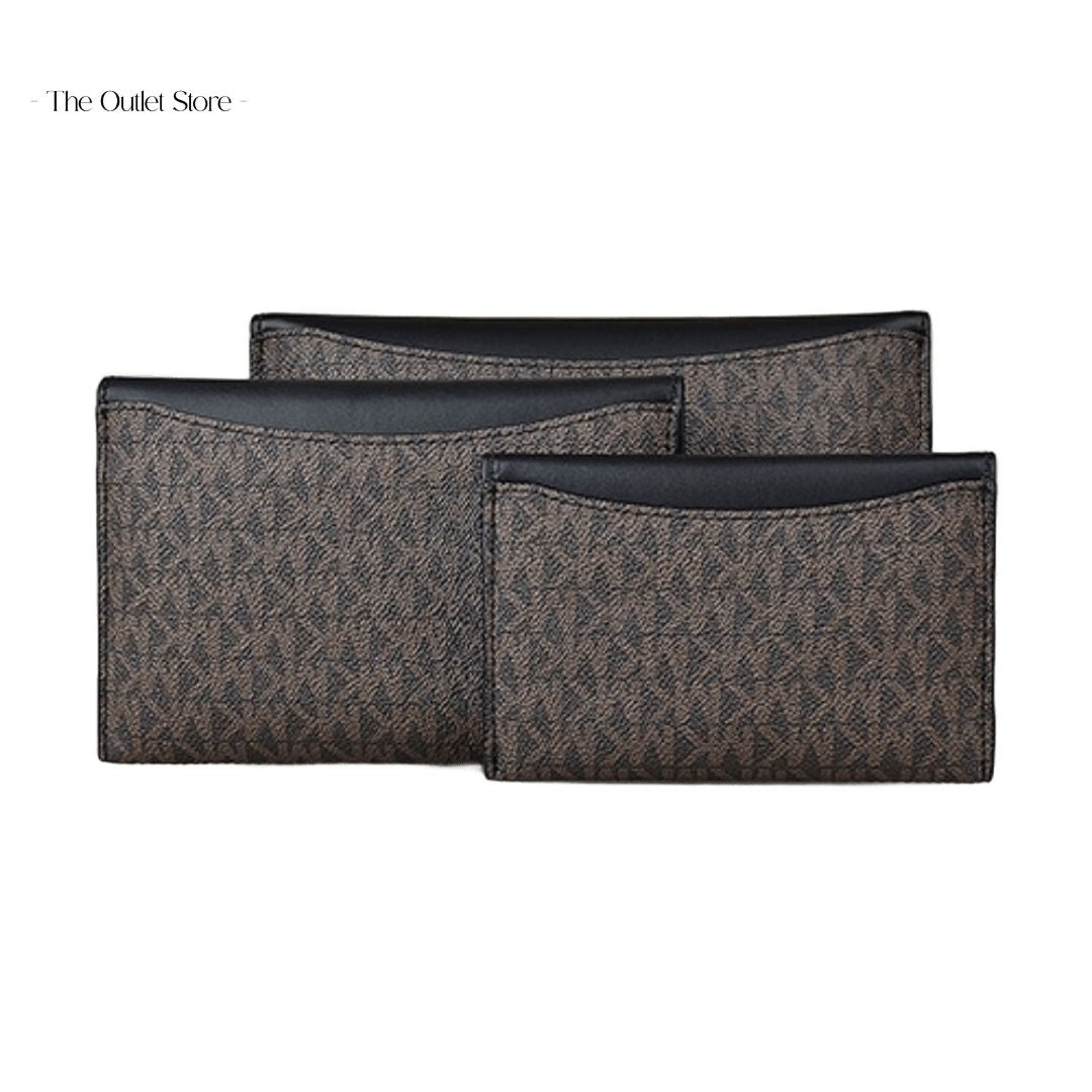 MICHAEL KORS JET SET 3 IN 1 POUCH SET (BROWN X BLACK)