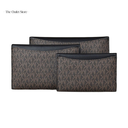 MICHAEL KORS JET SET 3 IN 1 POUCH SET (BROWN X BLACK)