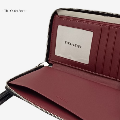 COACH DEMPSEY LARGE PHONE WALLET IN SIGNATURE JACQUARD WITH STRIPE AND COACH PATCH