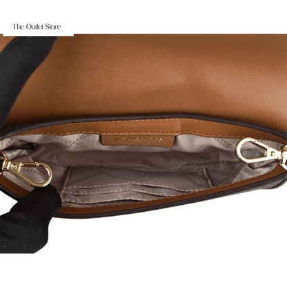 MICHAEL KORS JET SET MEDIUM LEATHER AND LOGO 4-IN-1 CROSSBODY BAG SET ( BROWN MULTI)