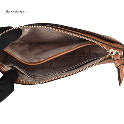 MICHAEL KORS JET SET MEDIUM LEATHER AND LOGO 4-IN-1 CROSSBODY BAG SET ( BROWN MULTI)