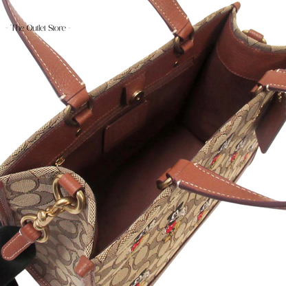 DISNEY X COACH DEMPSEY CARRYALL SIGNATURE JACQUARD MICKEY MOUSE