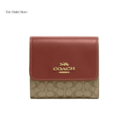 COACH SMALL TRIFOLD WALLET IN COLORBLOCK SIGNATURE CANVAS