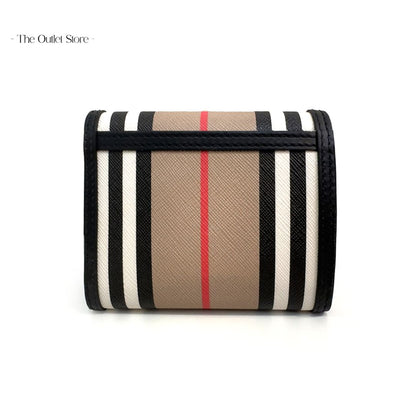 BURBERRY LANCASTER STRIPED HALF WALLET