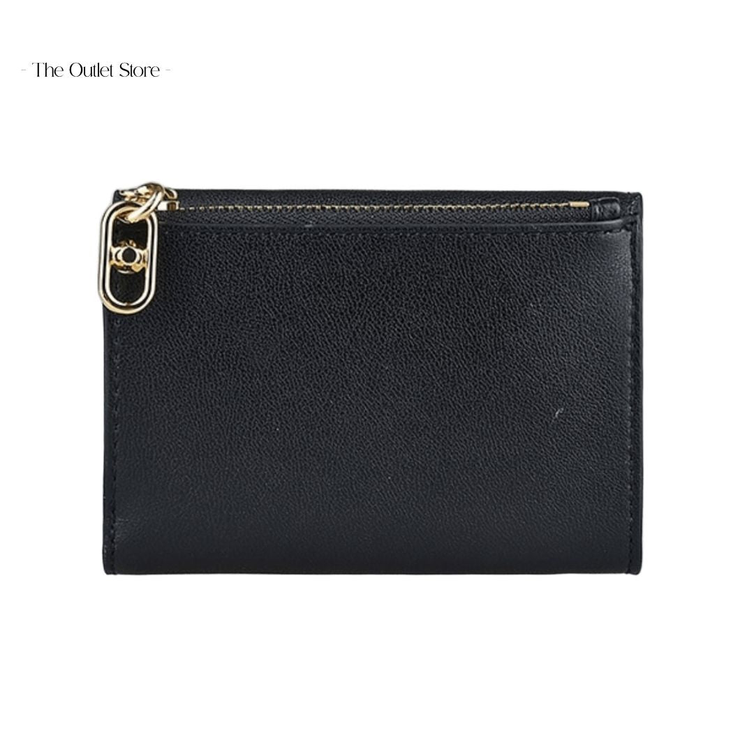 MICHAEL KORS SIGNATURE LOGO PAKER MEDIUM TRI-FOLD WALLET (BLACK)