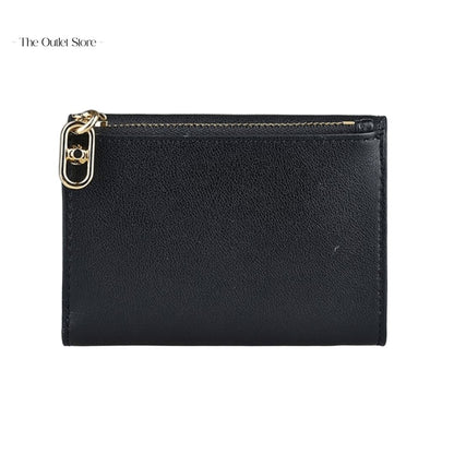 MICHAEL KORS SIGNATURE LOGO PAKER MEDIUM TRI-FOLD WALLET (BLACK)