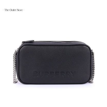 BURBERRY EMBOSSED LOGO LEATHER CROSSBODY BAG
