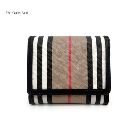 BURBERRY LANCASTER STRIPED HALF WALLET