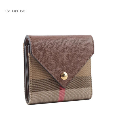 BURBERRY HALF WALLET LEATHER FABRIC LIRA