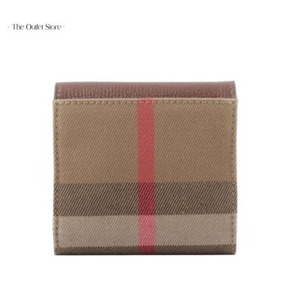 BURBERRY HALF WALLET LEATHER FABRIC LIRA