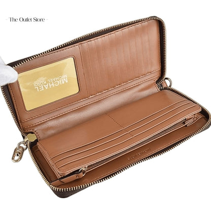 MICHAEL KORS PARKER LARGE LOGO CONTINENTAL WALLET (BROWN)