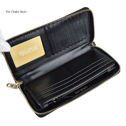 MICHAEL KORS PARKER LARGE LOGO CONTINENTAL WALLET (BLACK)