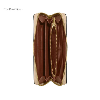 COACH LONG ZIP AROUND WALLET IN SIGNATURE CANVAS(KHAKI)