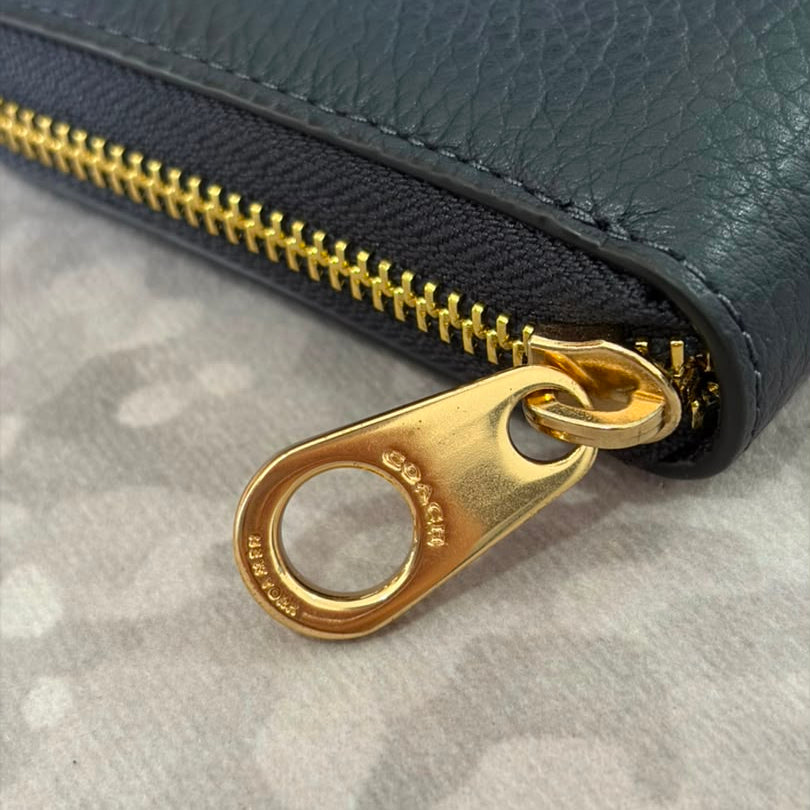 COACH LONG ZIP AROUND WALLET IN SIGNATURE CANVAS(IMMID)