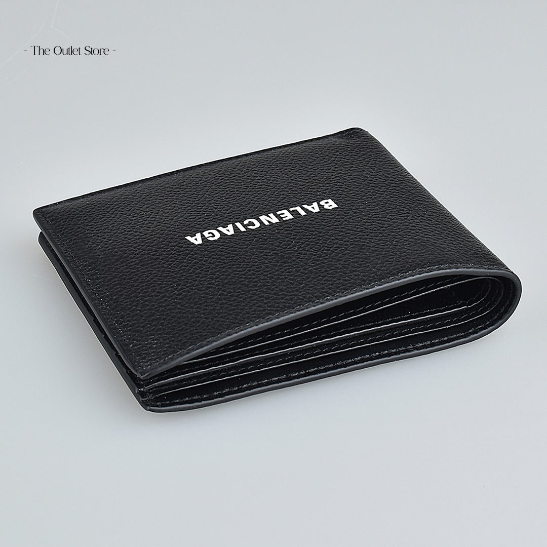 Balenciaga Cash Square Folded Wallet 594549 Black White – Angled Side View