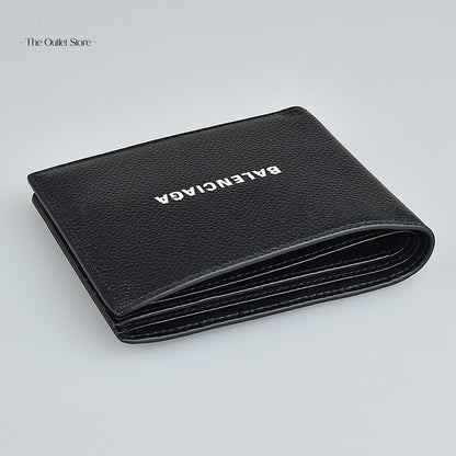 Balenciaga Cash Square Folded Wallet 594549 Black White – Angled Side View