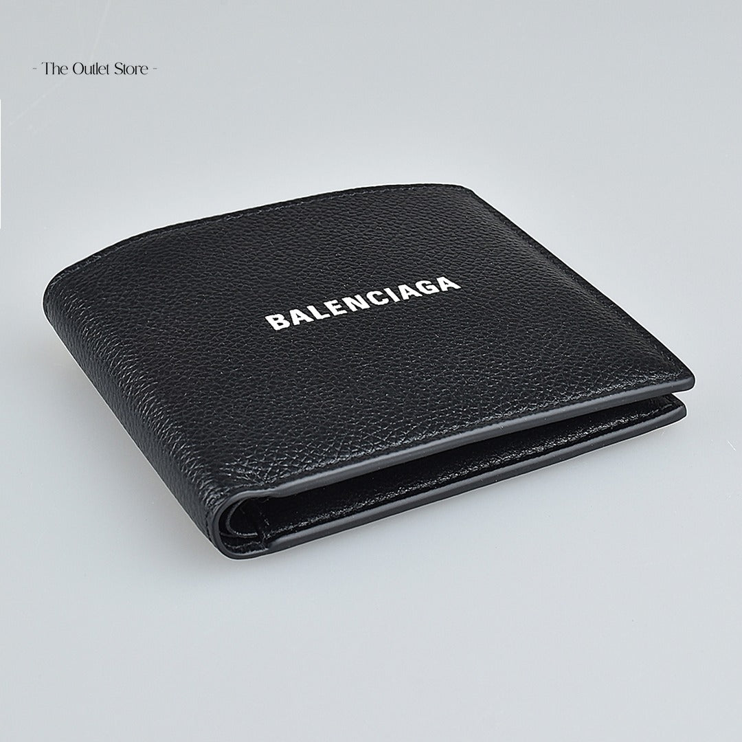 Balenciaga Cash Square Folded Wallet 594549 Black White – Angled View