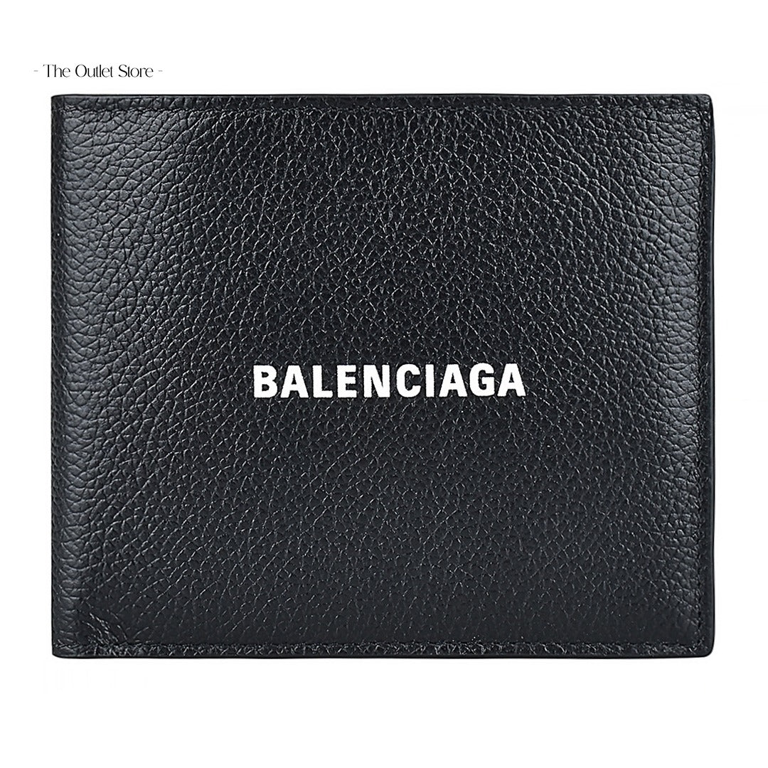 Balenciaga Cash Square Folded Wallet 594549 Black White – Front View