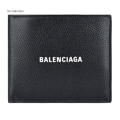 Balenciaga Cash Square Folded Wallet 594549 Black White – Front View