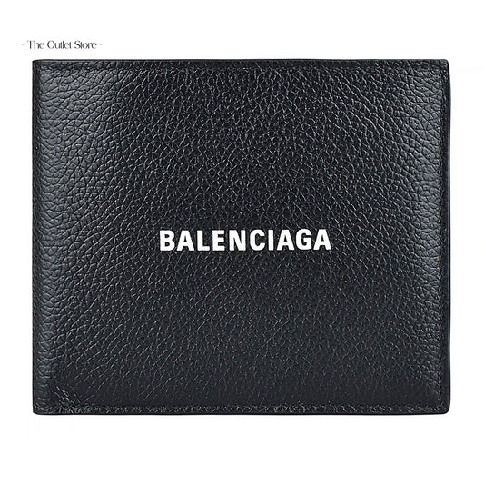 Balenciaga Cash Square Folded Wallet 594549 Black White – Front View
