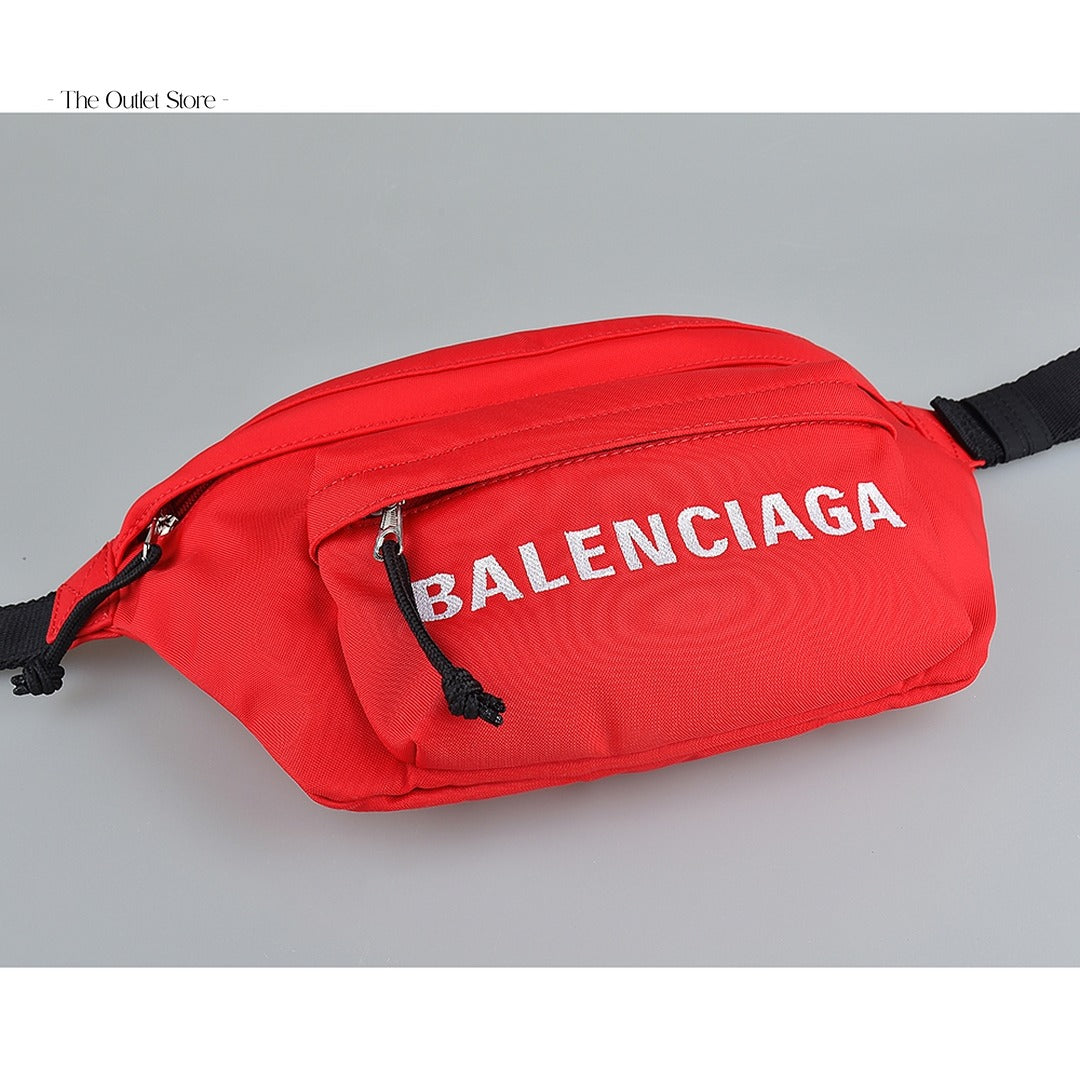 Balenciaga Wheel Belt Bag 533009 Bright Red – Angled View