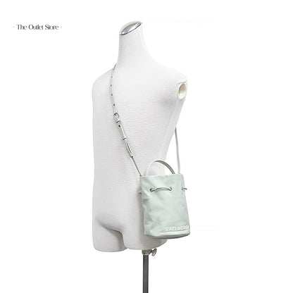 Balenciaga Wheel XS Drawstring Bucket Bag 656682 Light Green – Worn View