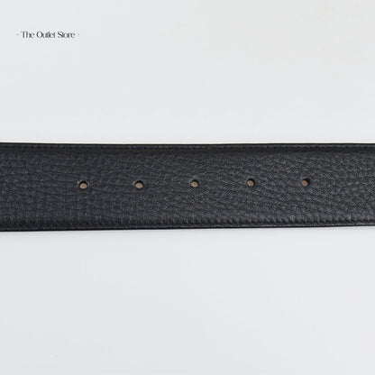 Bally B Buckle 40mm Leather Belt 6229111 Black – Strap Detail View