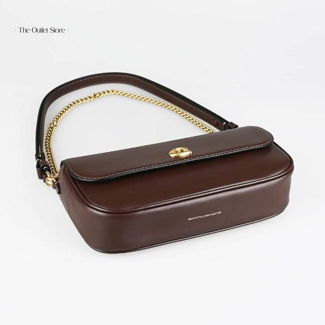 Coach Brook Flap Chain Bag CAN90 Maple – Top View with Chain Strap