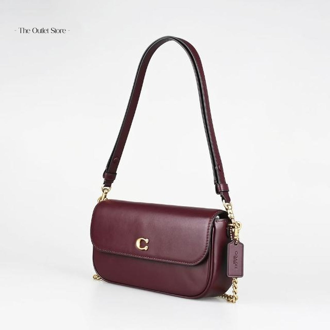 Coach Brook Flap Chain Bag CAN90 Merlot – Angled View