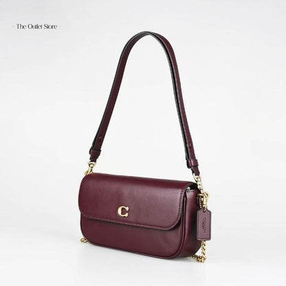 Coach Brook Flap Chain Bag CAN90 Merlot – Angled View
