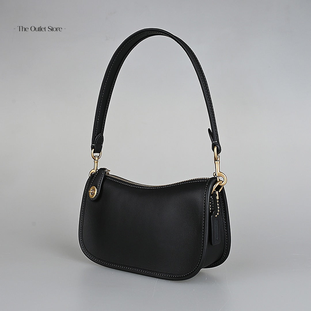 Coach Swinger 20 Shoulder Bag C2643 Black – Angled View