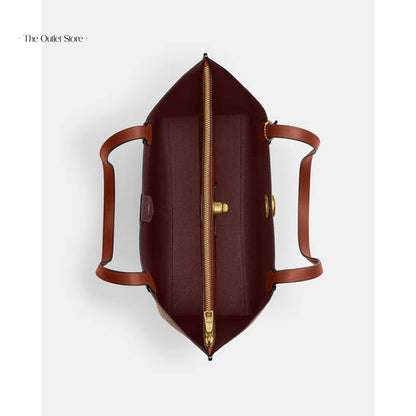 Coach Willow Signature Canvas Tote Bag C0693 Tan Rust – Interior View