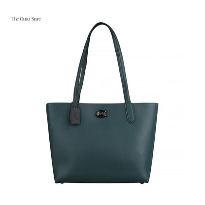 Coach Willow Tote Bag C0689 Pewter Forest – Front View