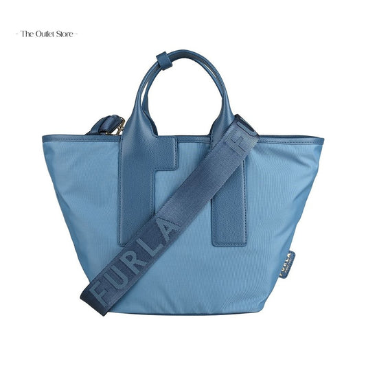 Furla Piuma Tote Bag M WB01269 Celestial Vetiver Denim – Front View