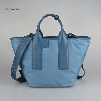 Furla Piuma Tote Bag M WB01269 Celestial Vetiver Denim – Side View
