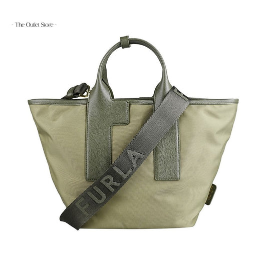 Furla Piuma Tote Bag M WB01269 Vetiver Ballerina Sage – Front View